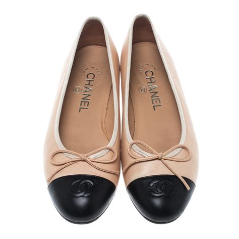 chanel cap toe heel|Chanel two toned flats.